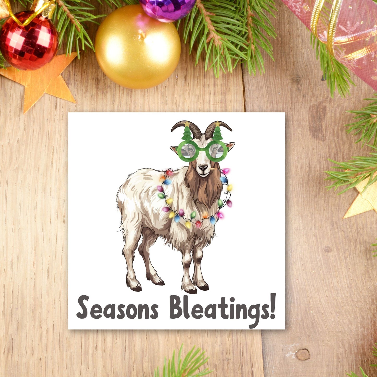 Adorable Goat Christmas card - Goat lover card - Goat christmas card