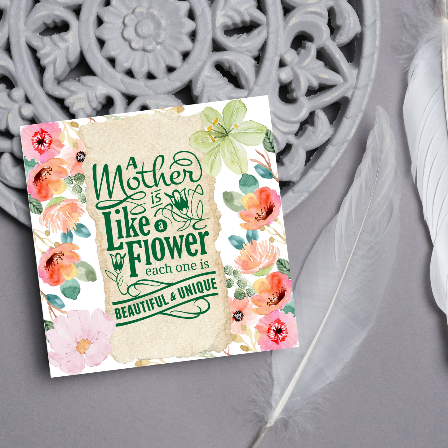 Floral Mothers Day Card, Card for Gardener, Gardening Mothers Day