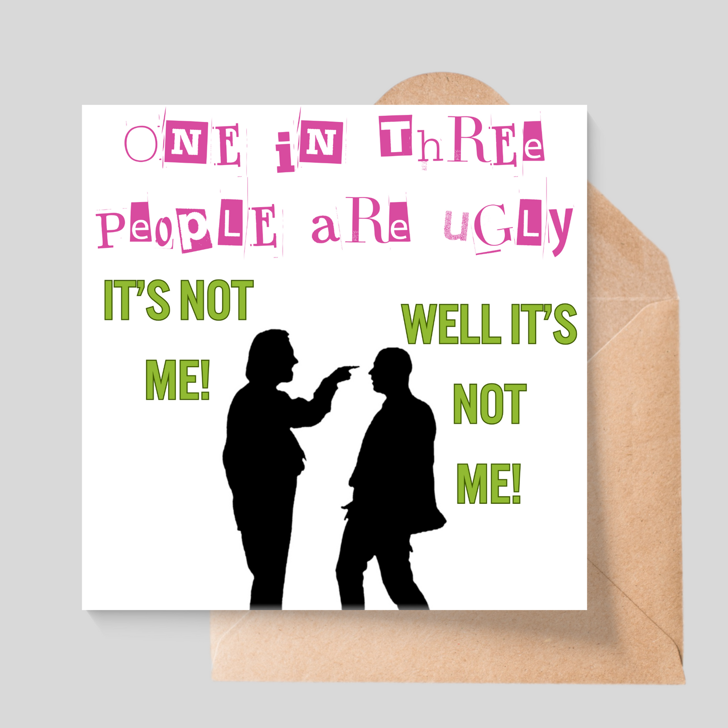 Bottom Card, Rik Mayall, Richie, Internal Design, Birthday Card, Funny Card, TV Card, Ade Edmondson, Bottom TV Show Card, Ugly Card