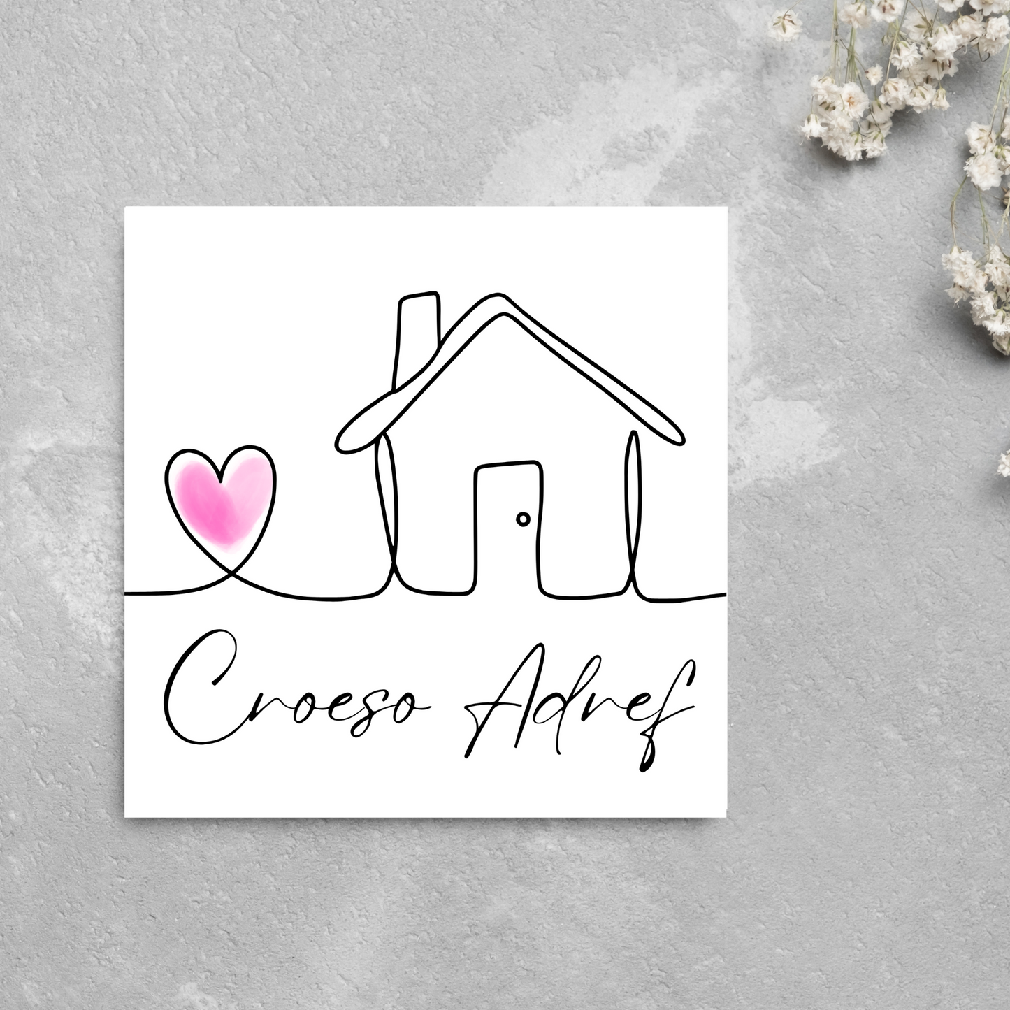 Welsh Language New Home Card, Croeso Adref, Welsh Housewarming Card