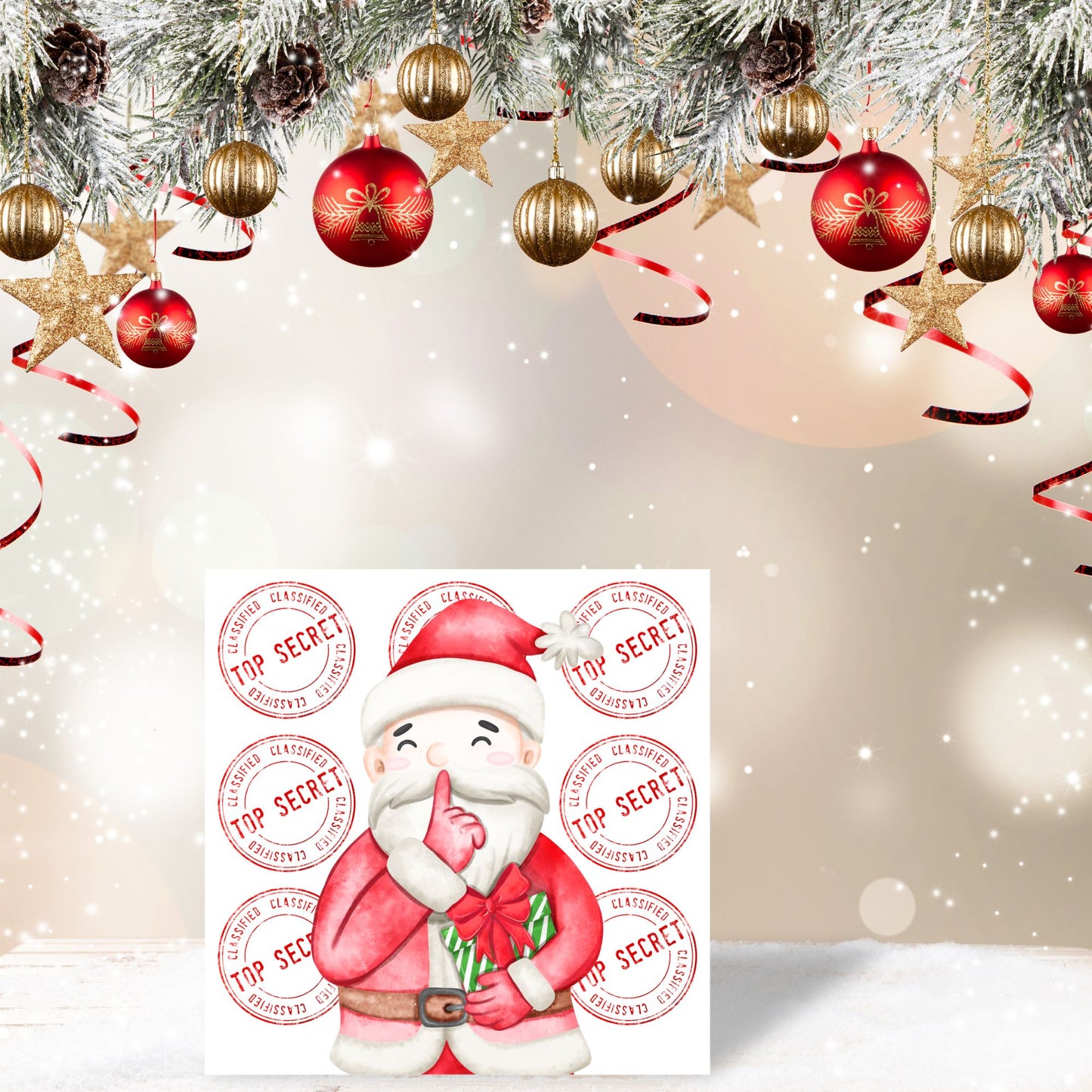 Secret Santa Christmas Card, Office Card, Work Card, Xmas Card, Co Worker Card