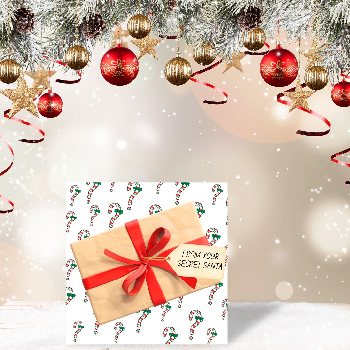 Secret Santa Christmas Card, Office Card, Work Card, Xmas Card, Co Worker Card