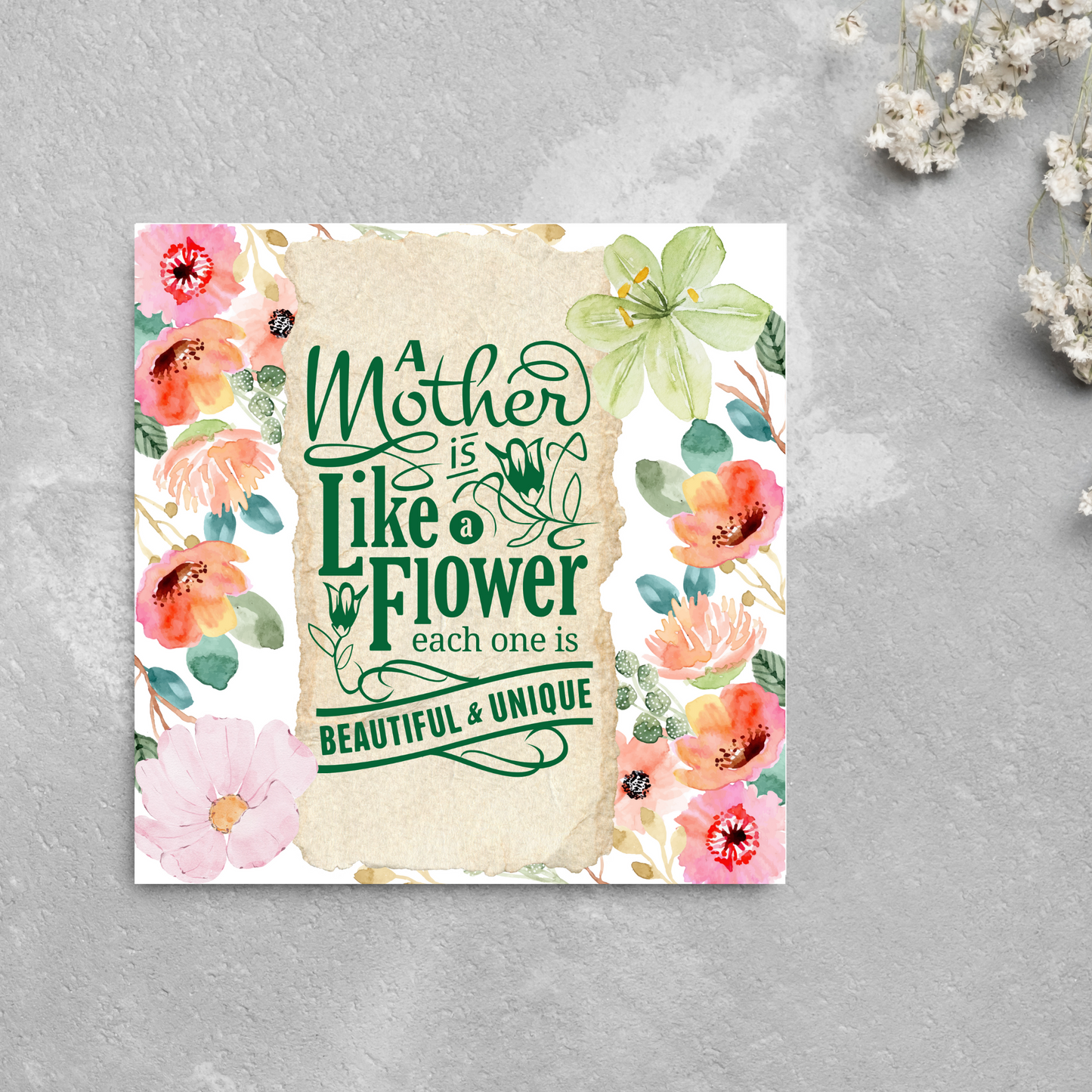 Floral Mothers Day Card, Card for Gardener, Gardening Mothers Day