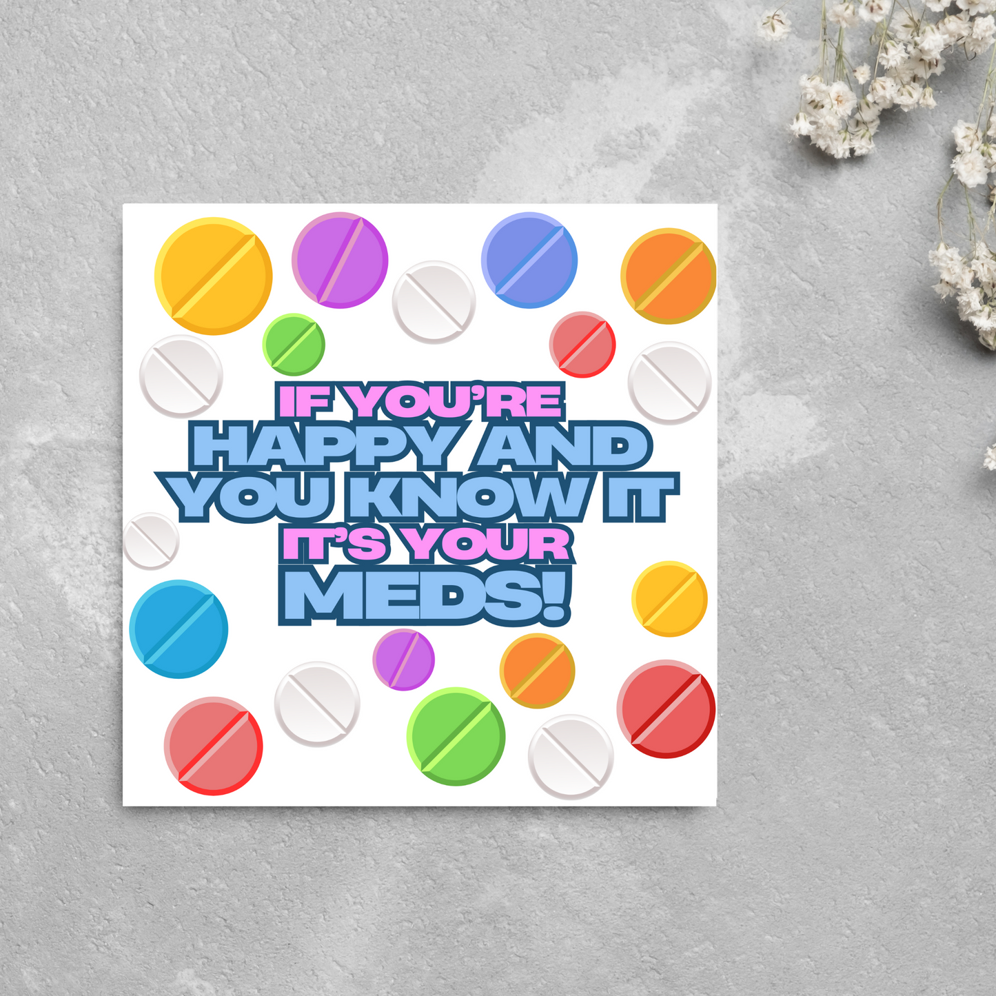 Funny Mental Health Card, Medication Card, Card for Depression, Antidepressant