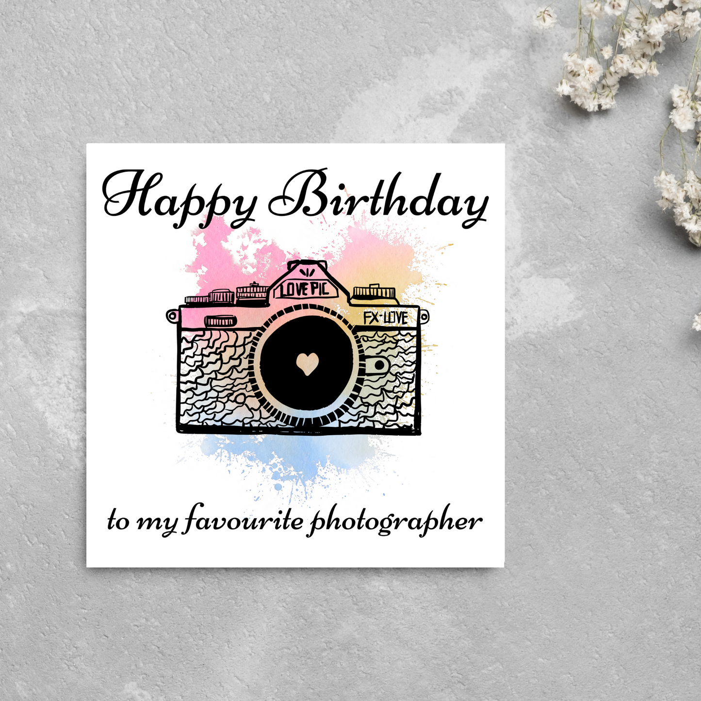 Camera Birthday Card, Photographer Card, Photography Birthday Card