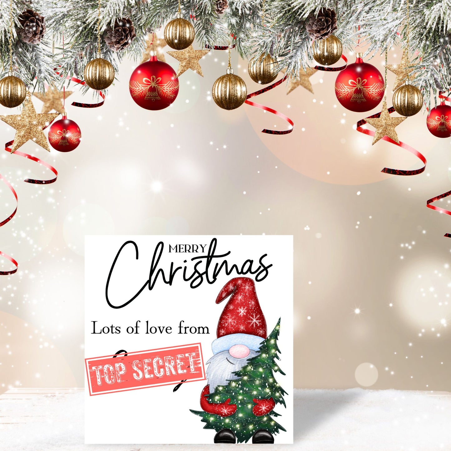 Secret Santa Christmas Card, Office Card, Work Card, Xmas Card, Co Worker Card