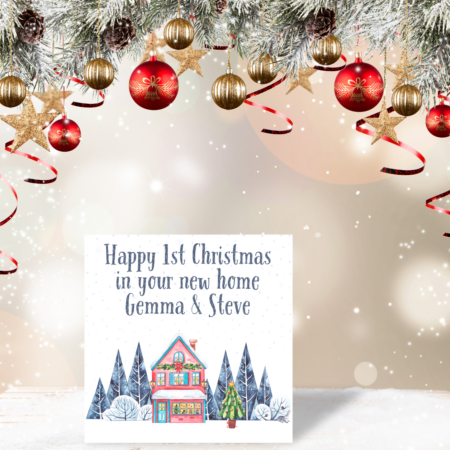1st Christmas in New Home Personalised Christmas Card