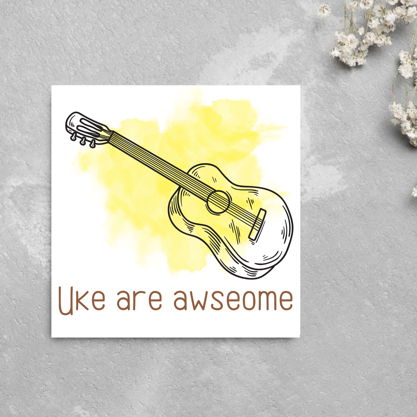 Ukulele Birthday Card, Musician Card, Musical Instrument Card
