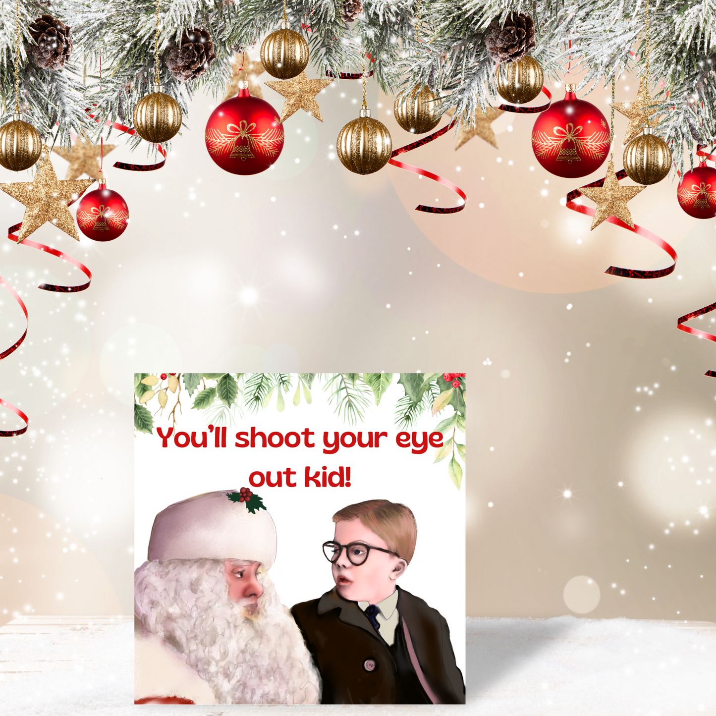A Christmas Story Movie Card, 1980s Christmas Card, Christmas Movie Card, Notsalgia Card, Card for Brother, Card for Sister, Card for Uncle