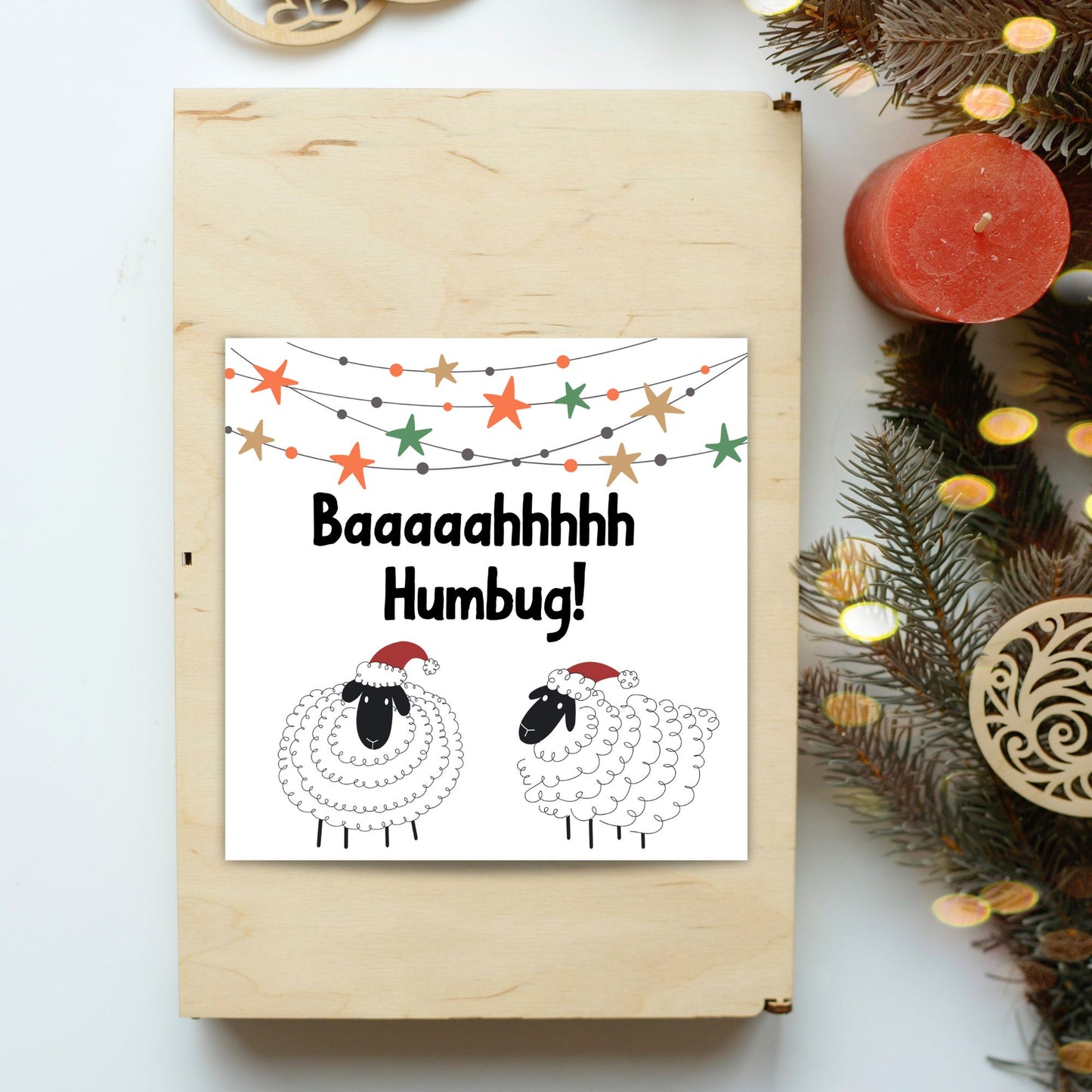 Adorable Sheep Christmas card - Sheep lover card - Sheep christmas card