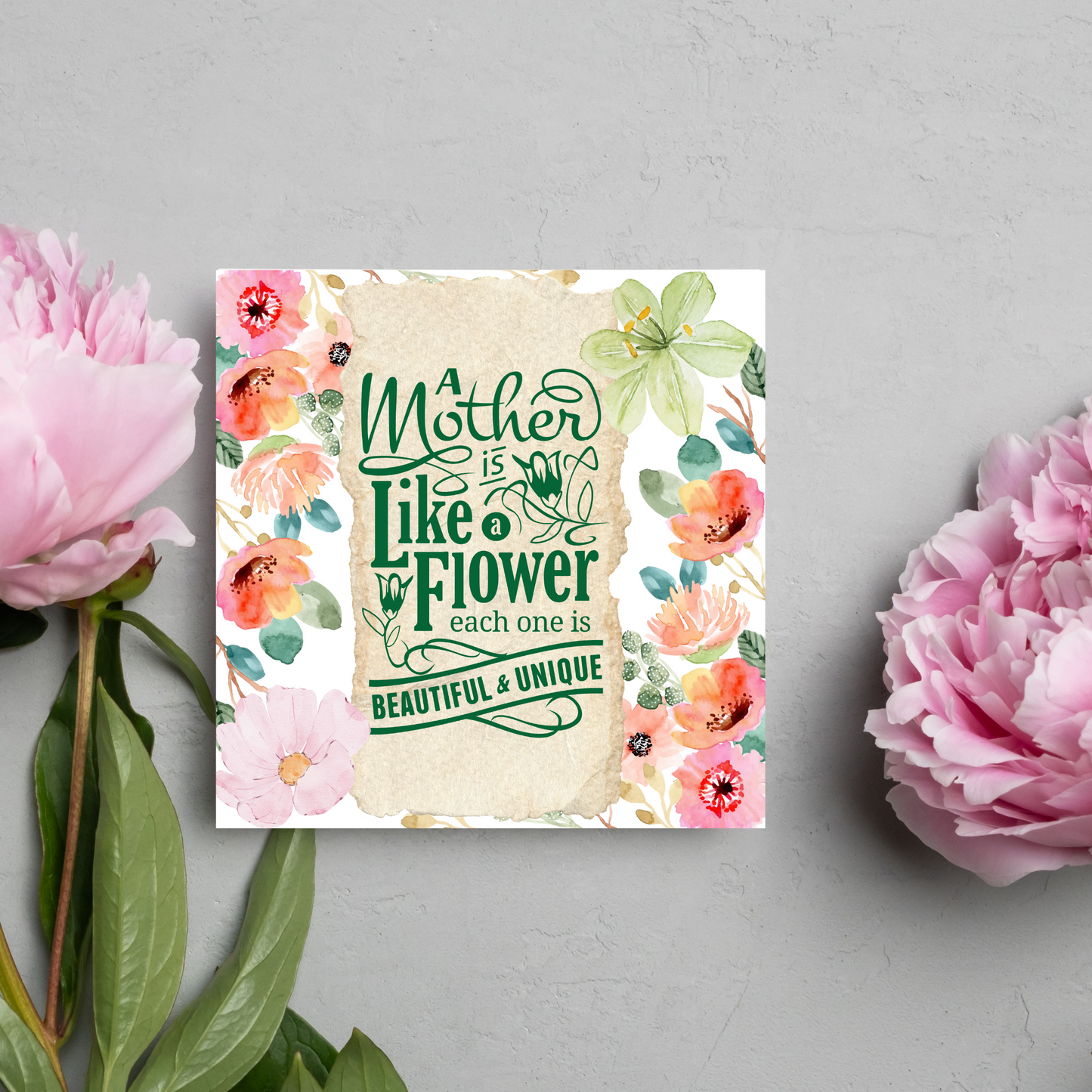 Floral Mothers Day Card, Card for Gardener, Gardening Mothers Day
