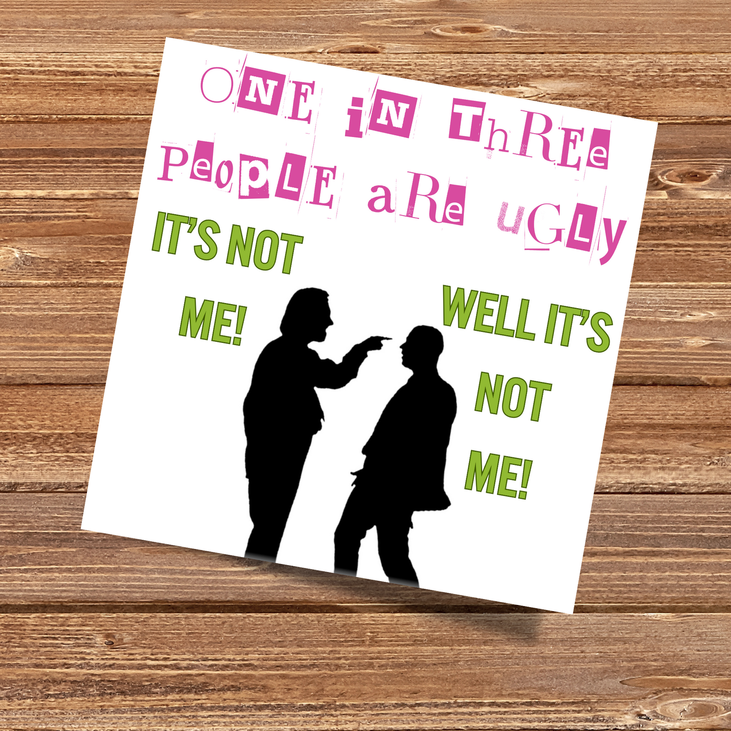 Bottom Card, Rik Mayall, Richie, Internal Design, Birthday Card, Funny Card, TV Card, Ade Edmondson, Bottom TV Show Card, Ugly Card