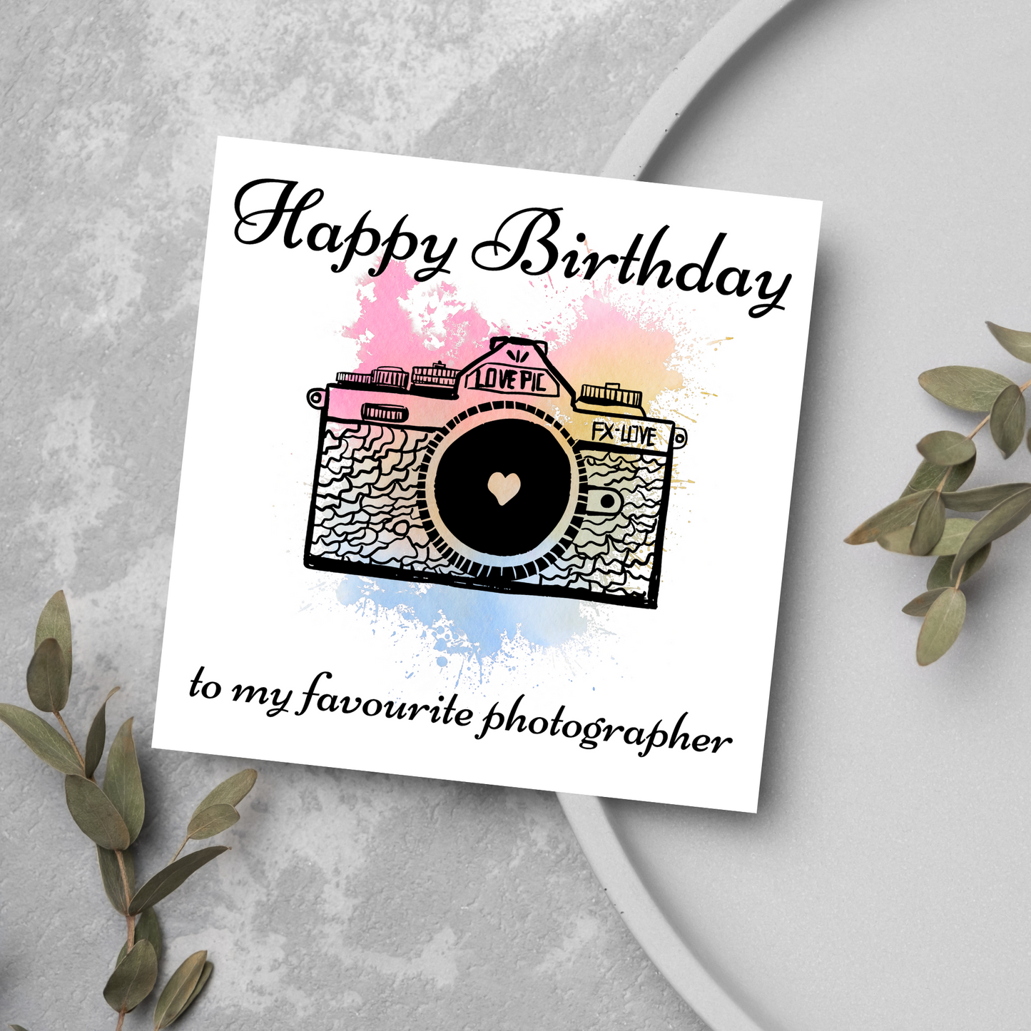 Camera Birthday Card, Photographer Card, Photography Birthday Card