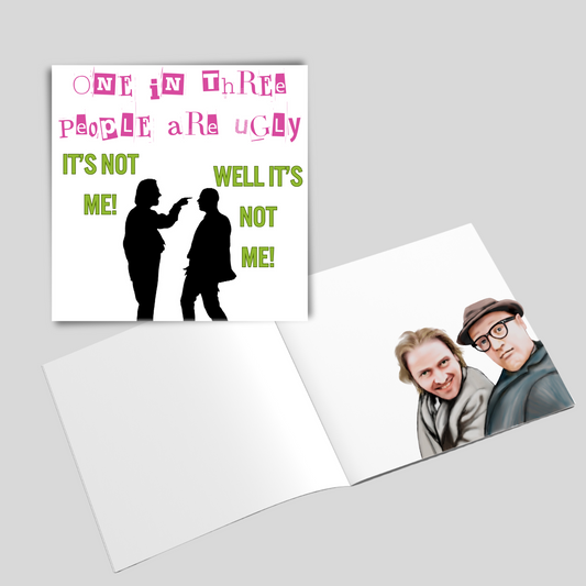 Bottom Card, Rik Mayall, Richie, Internal Design, Birthday Card, Funny Card, TV Card, Ade Edmondson, Bottom TV Show Card, Ugly Card