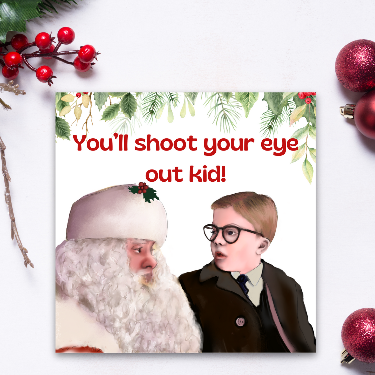 A Christmas Story Movie Card, 1980s Christmas Card, Christmas Movie Card, Notsalgia Card, Card for Brother, Card for Sister, Card for Uncle
