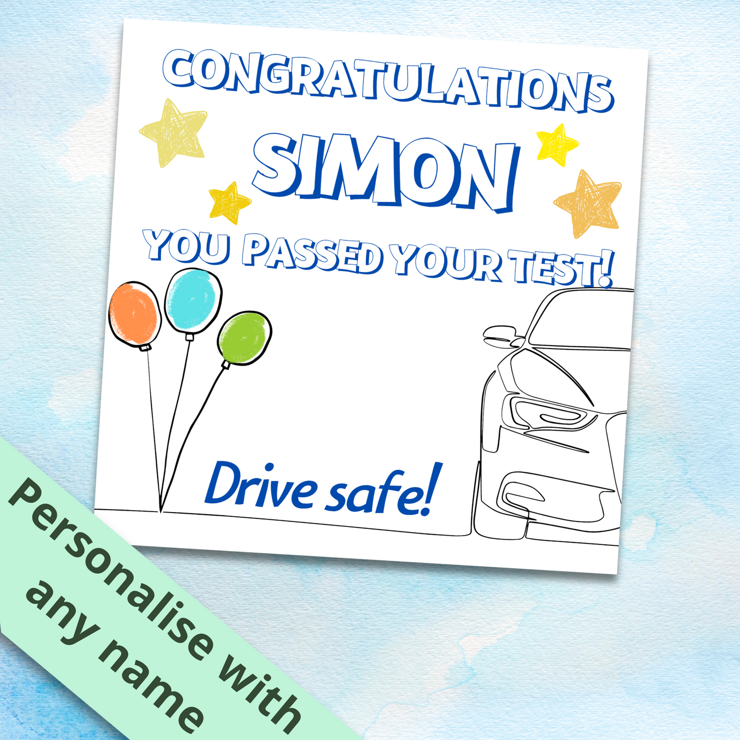 Personalised Congratulations Card, Passed Driving Test