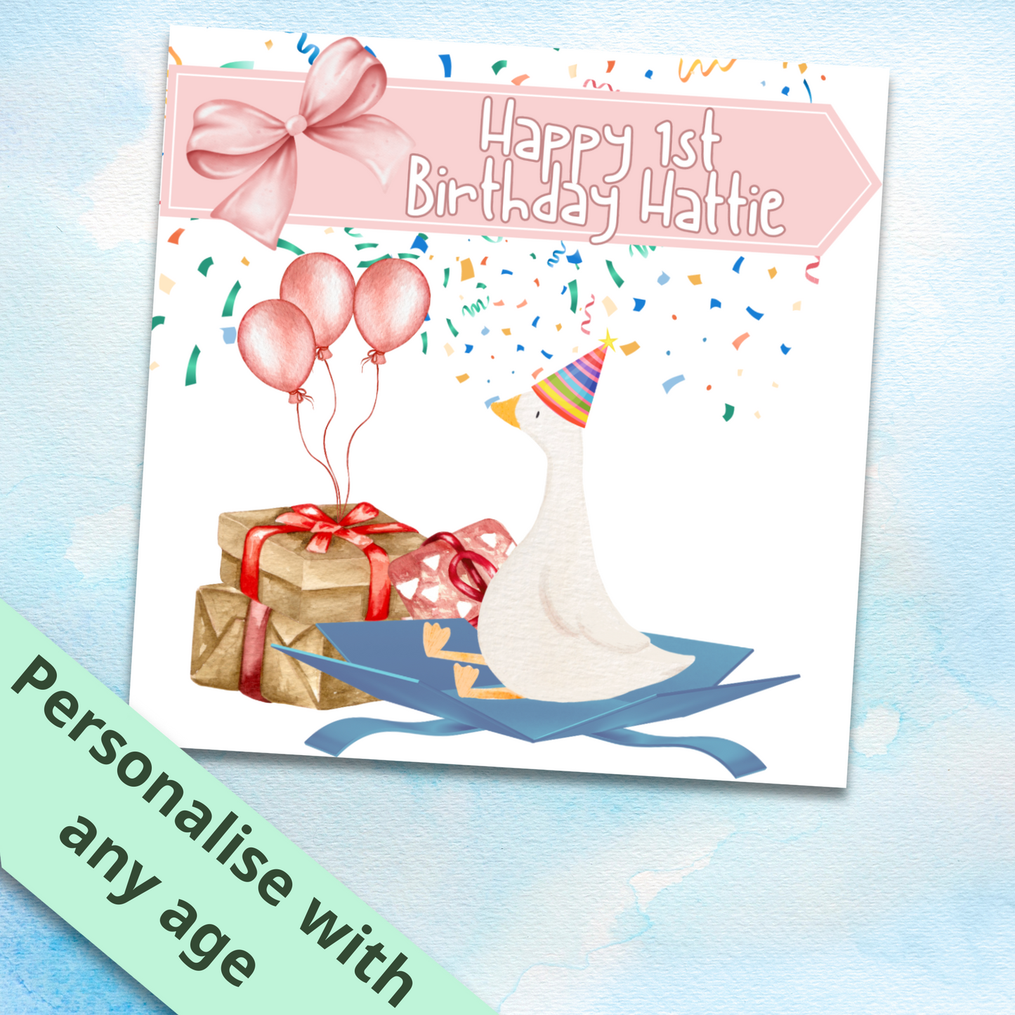 Personalised Goose Birthday Card