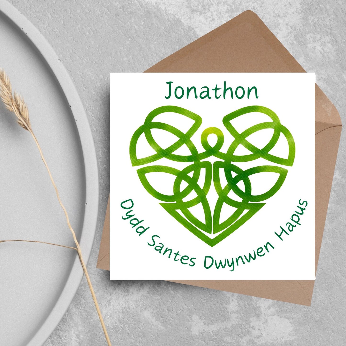 Personalised Dydd Santes Dwynwen Hapus Card, Traditional Welsh Valentines Day Card