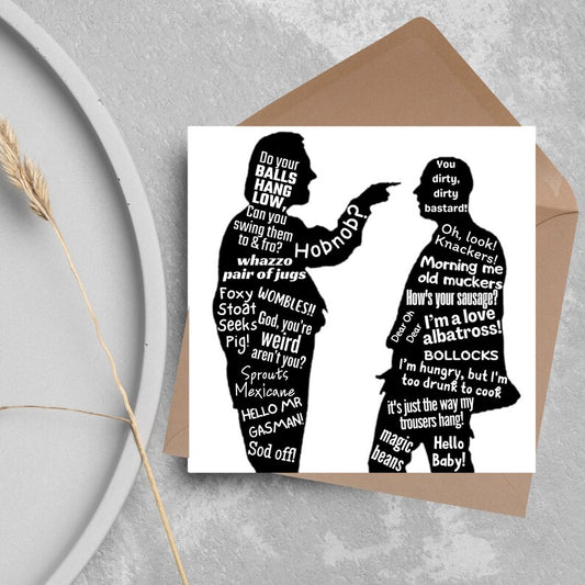 Bottom Quotes Greetings Card Rik Mayall, Ade Edmondson