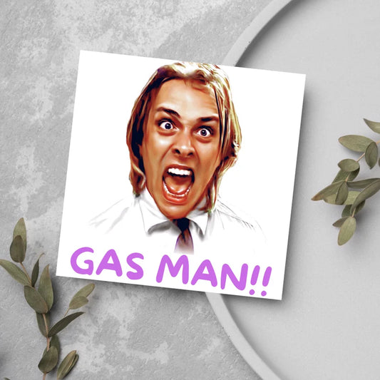 Bottom TV Show Birthday Card, Bottom Quote Gas Man, Rik Mayall