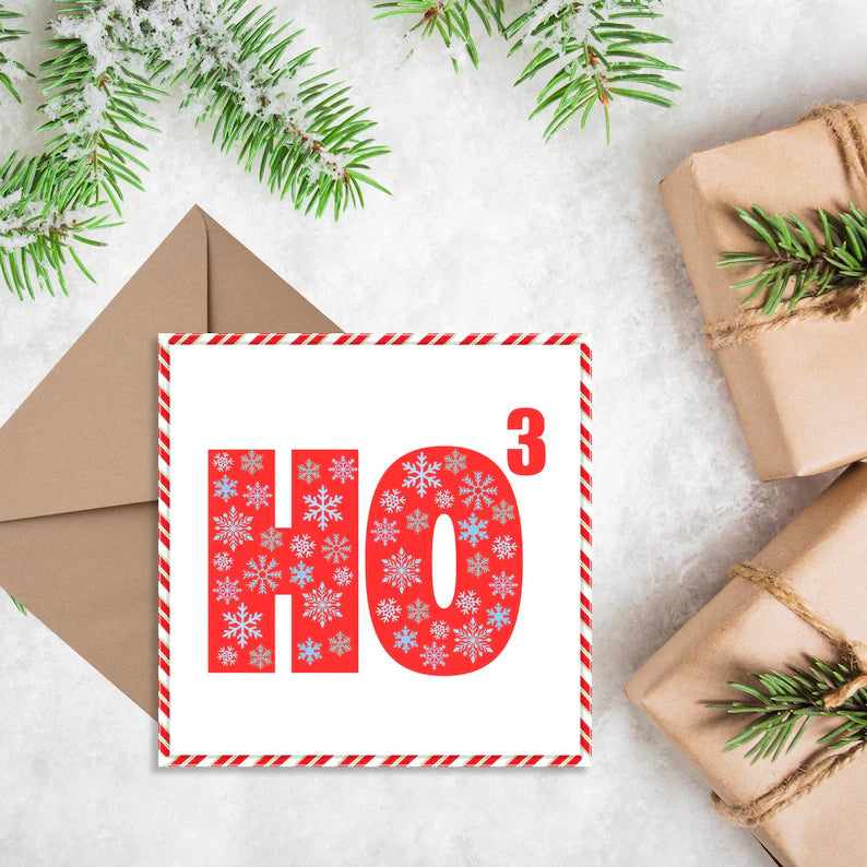 Funny Maths Christmas Card, Maths Christmas Card HO HO HO