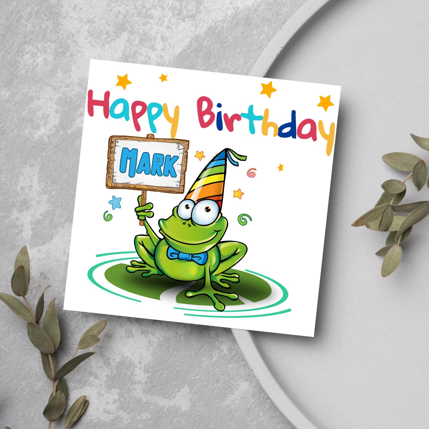 Personalised Frog Birthday Card