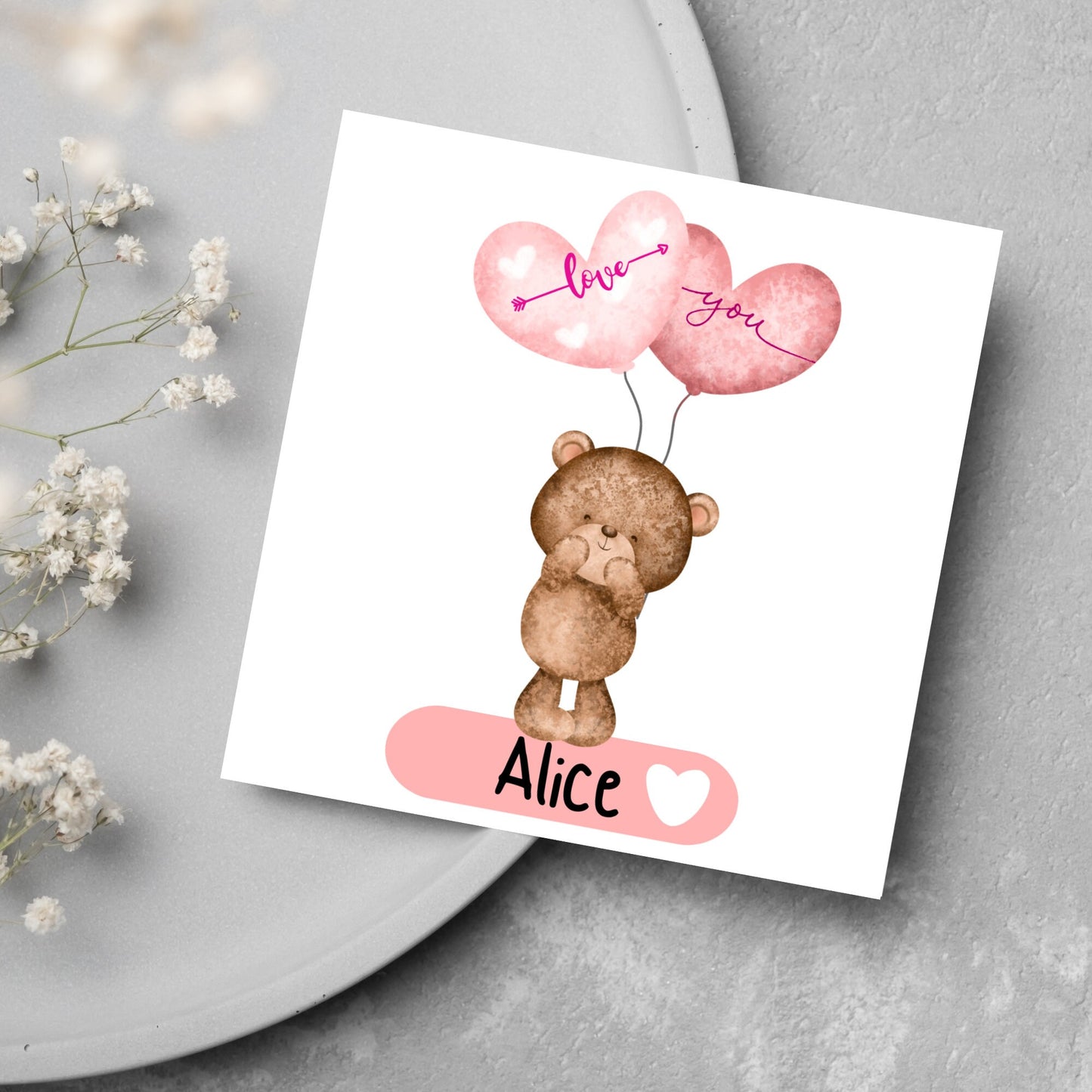 Personalised Bear Happy Birthday Card