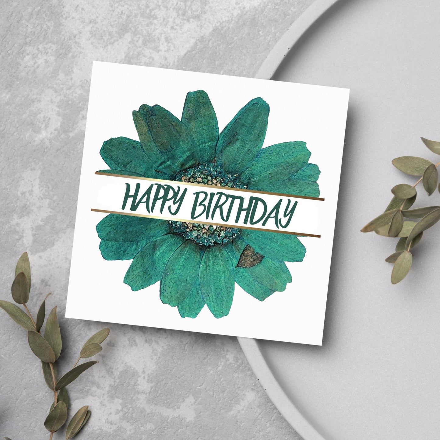 floral happy birthday card