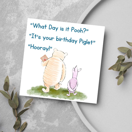 Winnie the Pooh Birthday Card