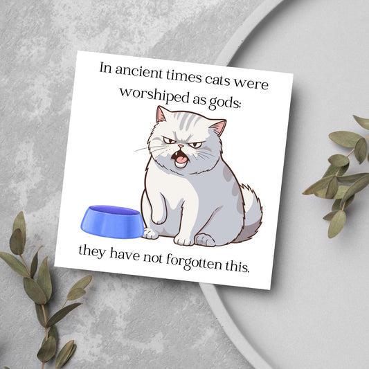 Terry Pratchett Cat God Greetings Card