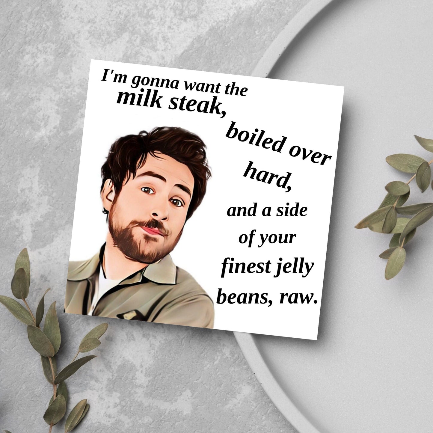 charlie day cartoon card