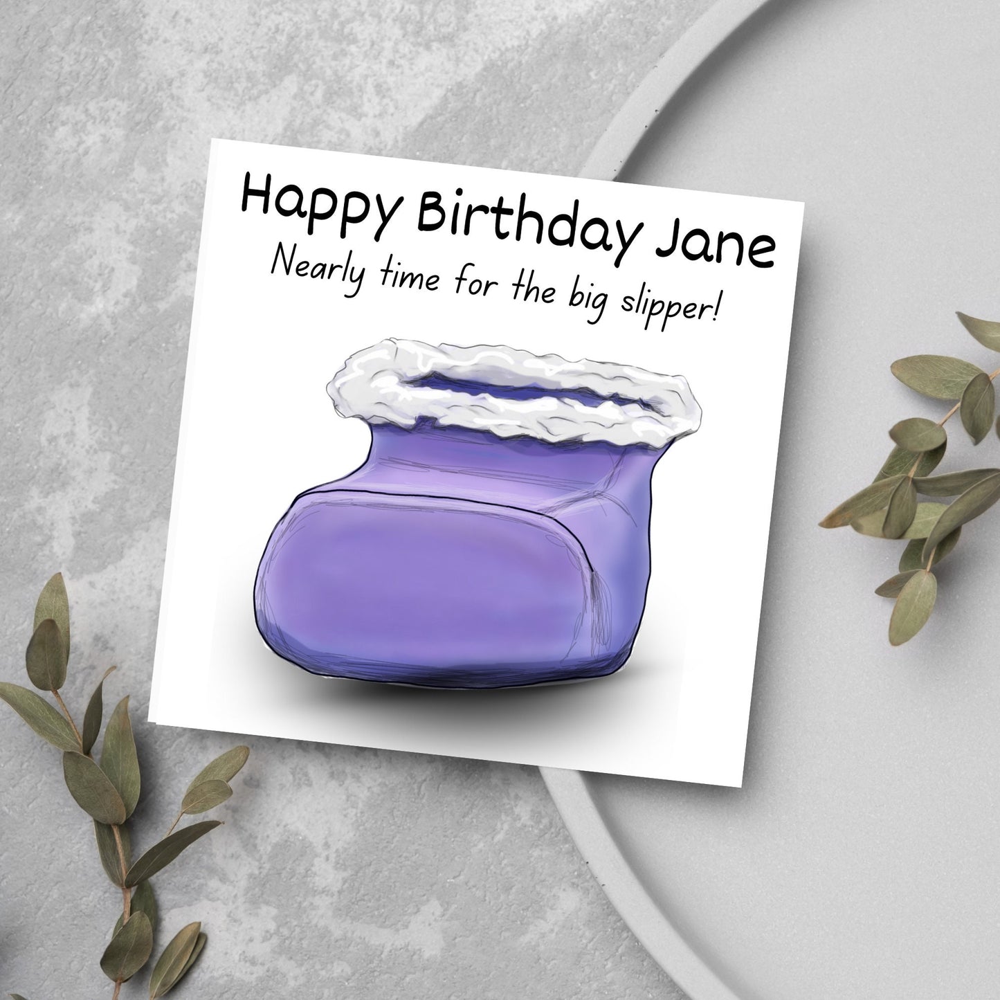 personalised birthday card with billy connolly joke