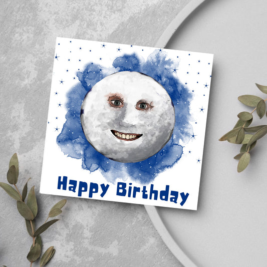 The Mighty Boosh Moon Birthday Card