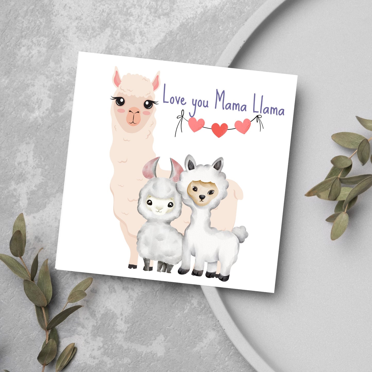 llama love you mama llama card
