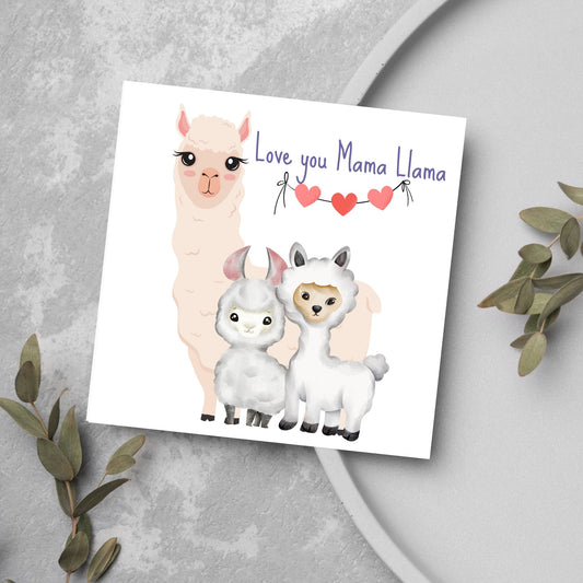 llama love you mama llama card