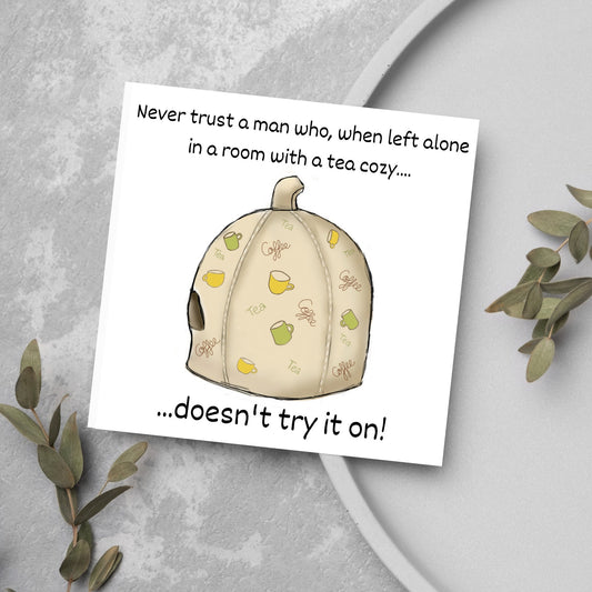 card with billy connolly tea cosy joke
