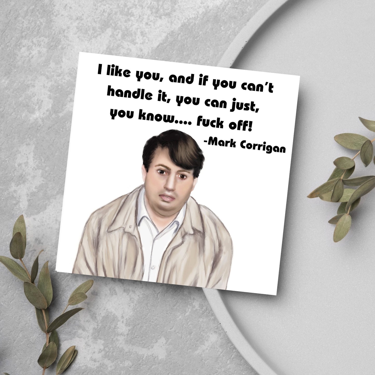 david mitchell drawing peep show card
