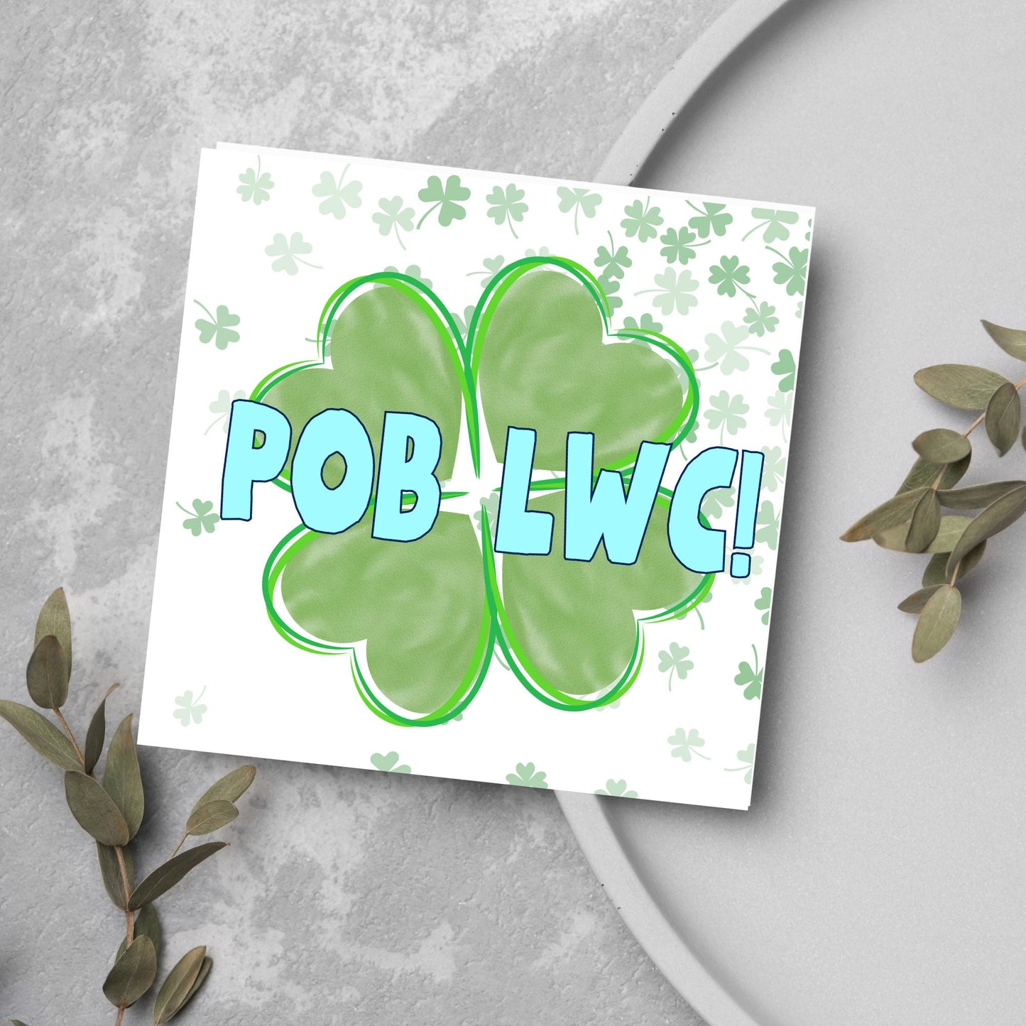 Welsh Good Luck Card, Pob Lwc