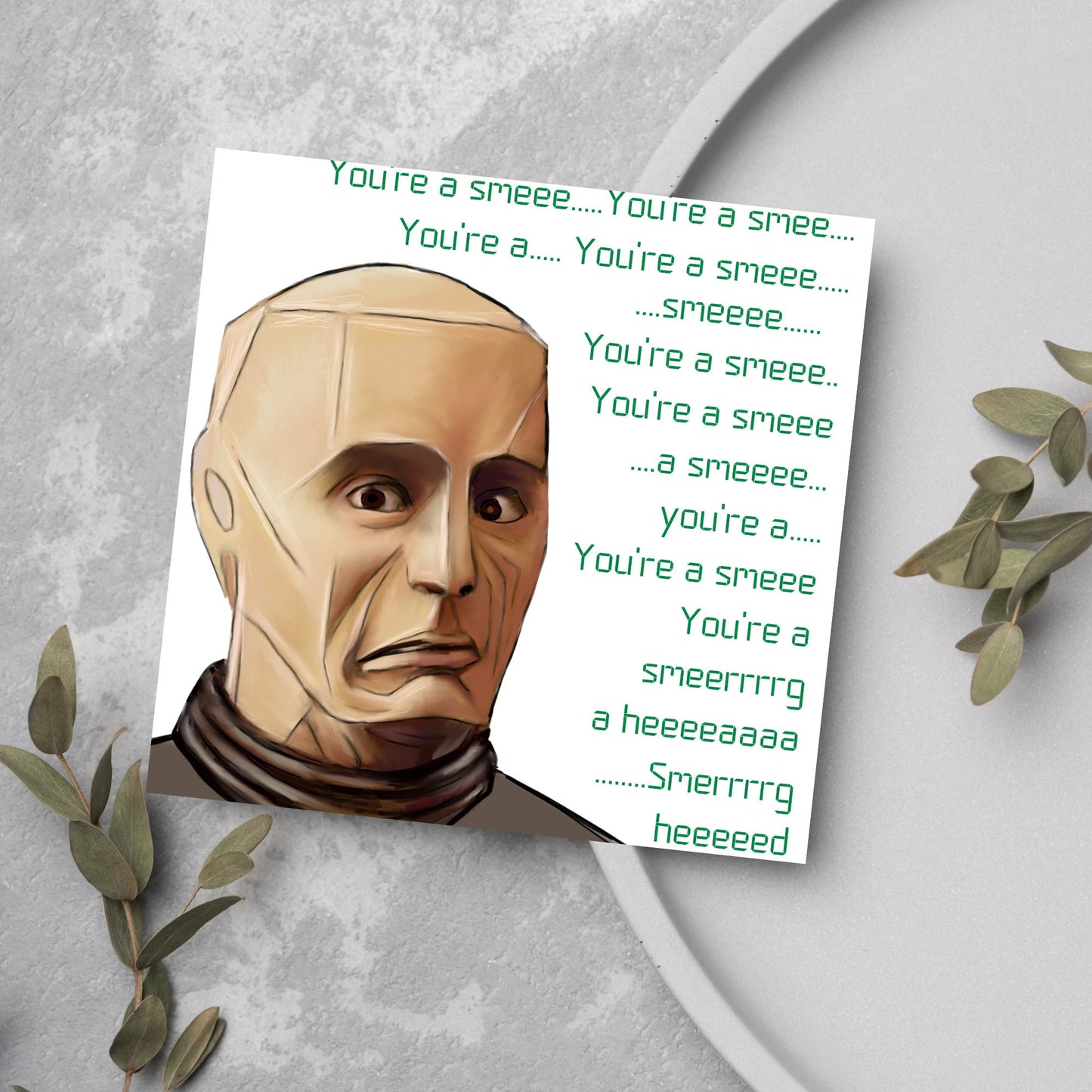 drawing of kryton trying to say smeg head