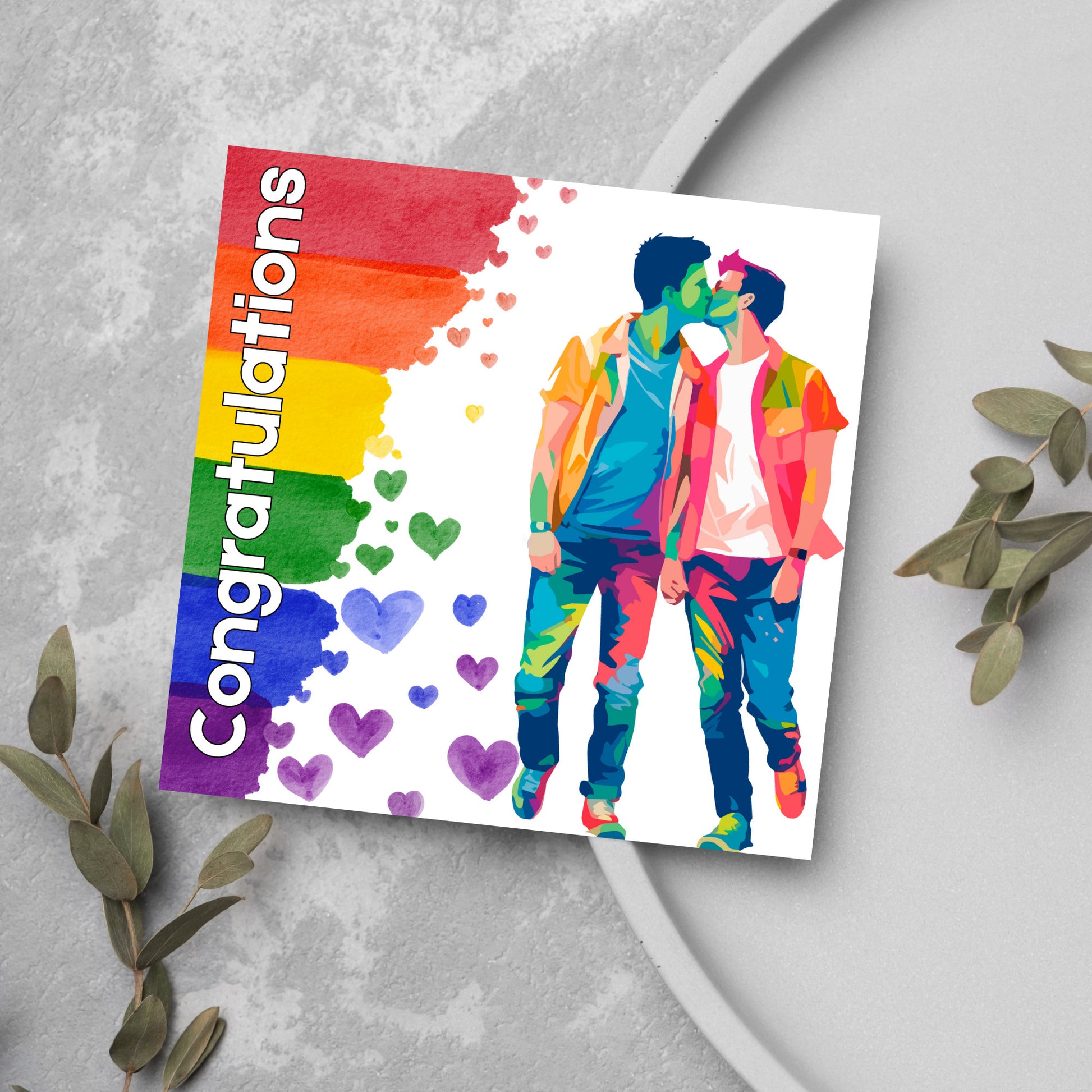 rainbow gay congratulations pride card