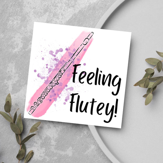 pink watercolour flute card