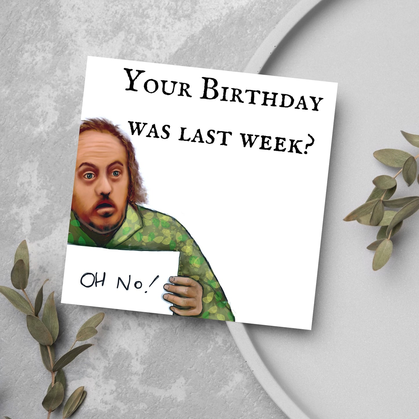 belated card with bill bailey from black books