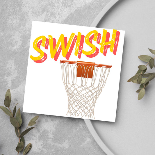 card with basketball design