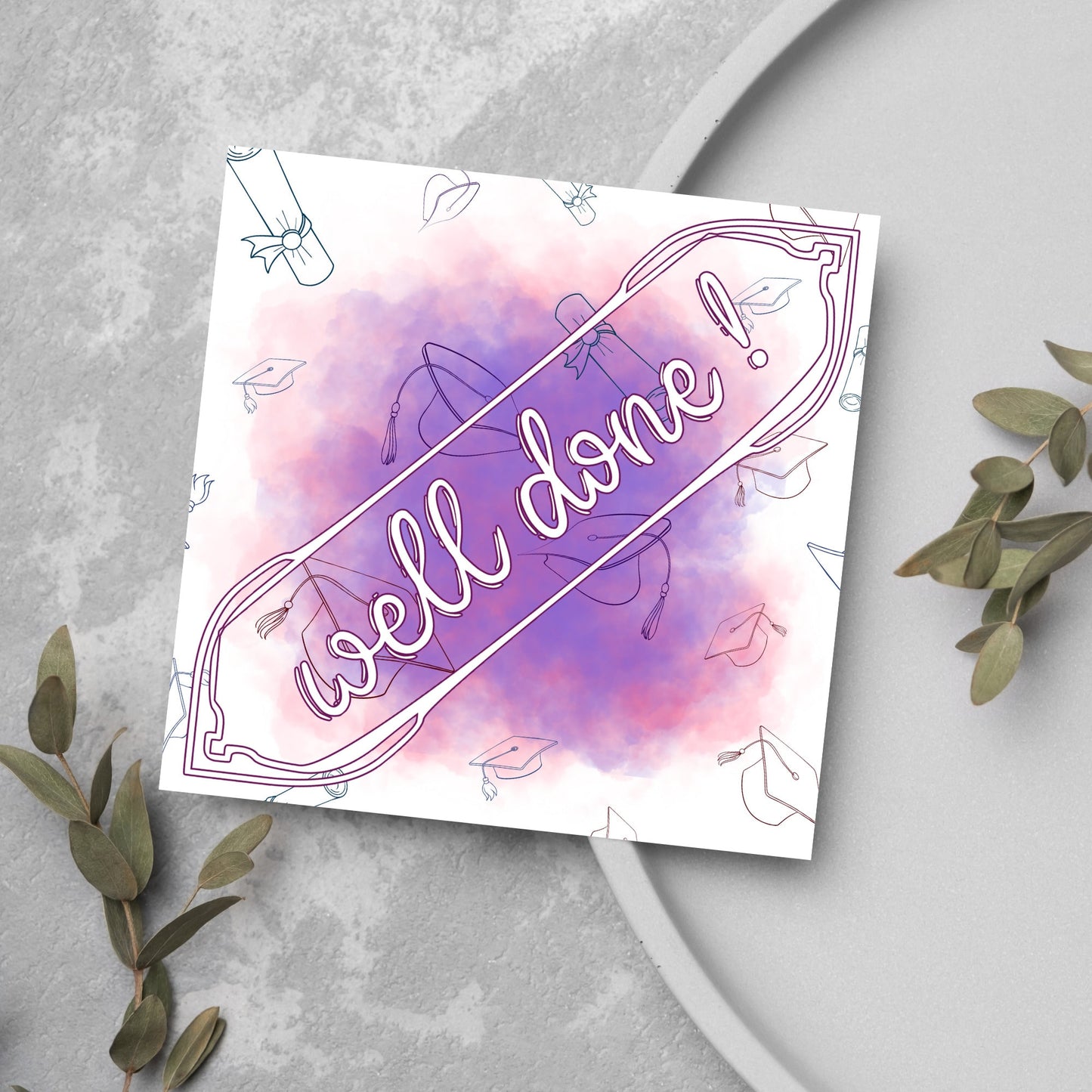 pink graduation card for a girl