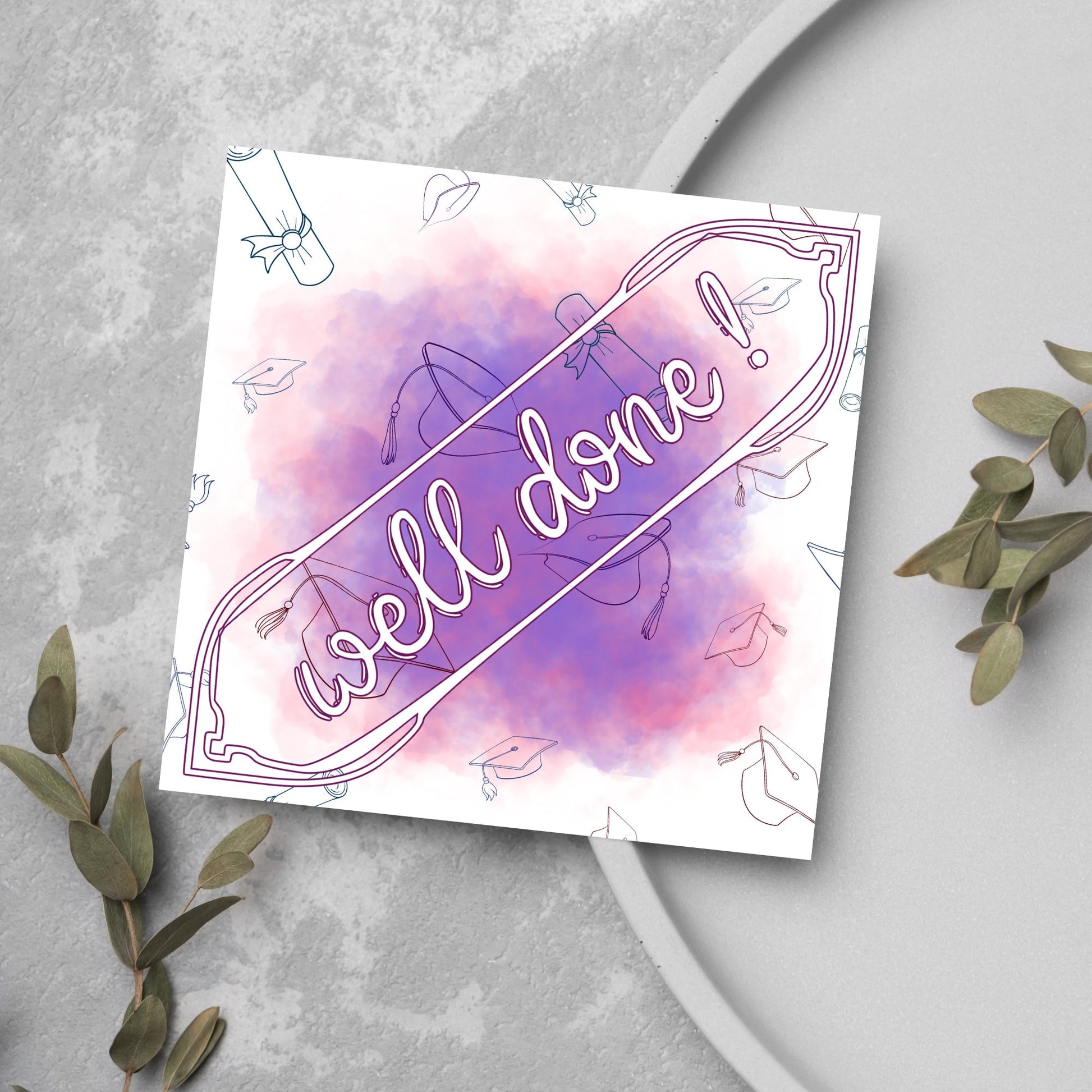 pink graduation card for a girl