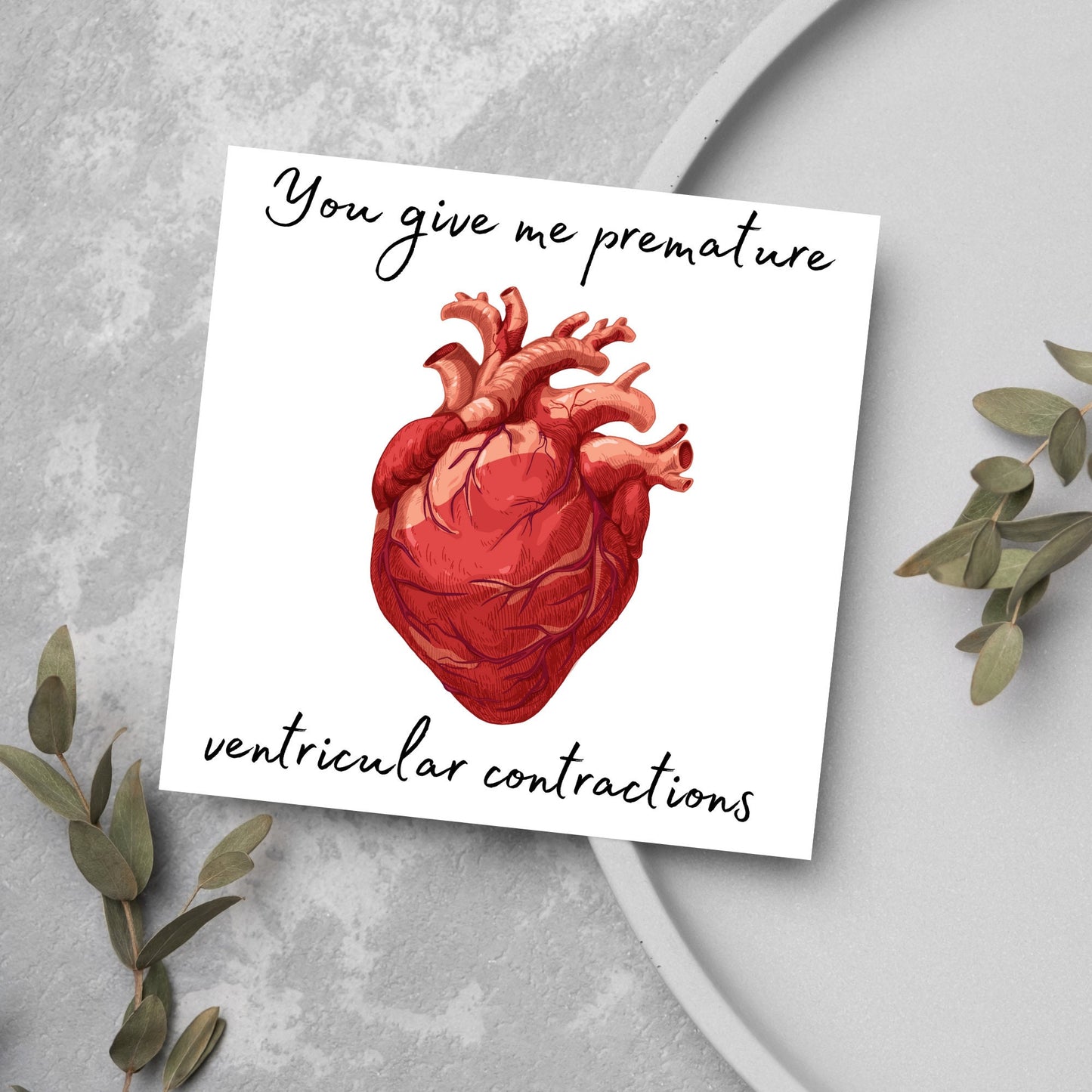 card with anatomical heart image and text