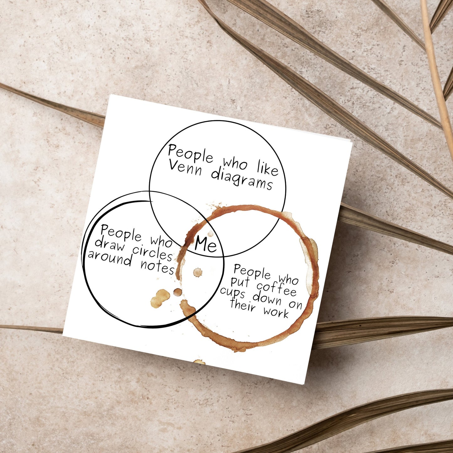 square card with a funny venn diagram