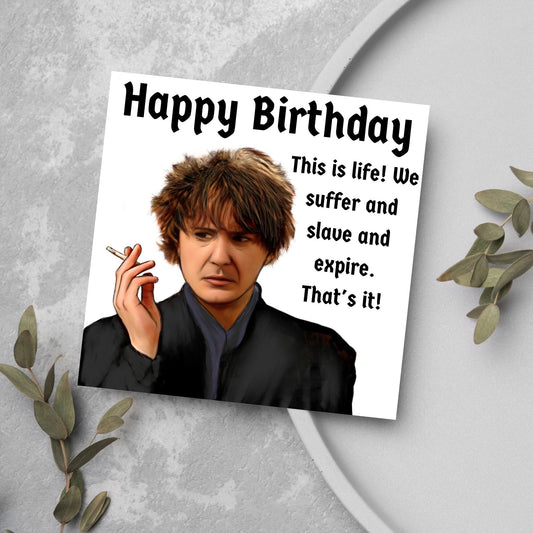 birthday card with black books design