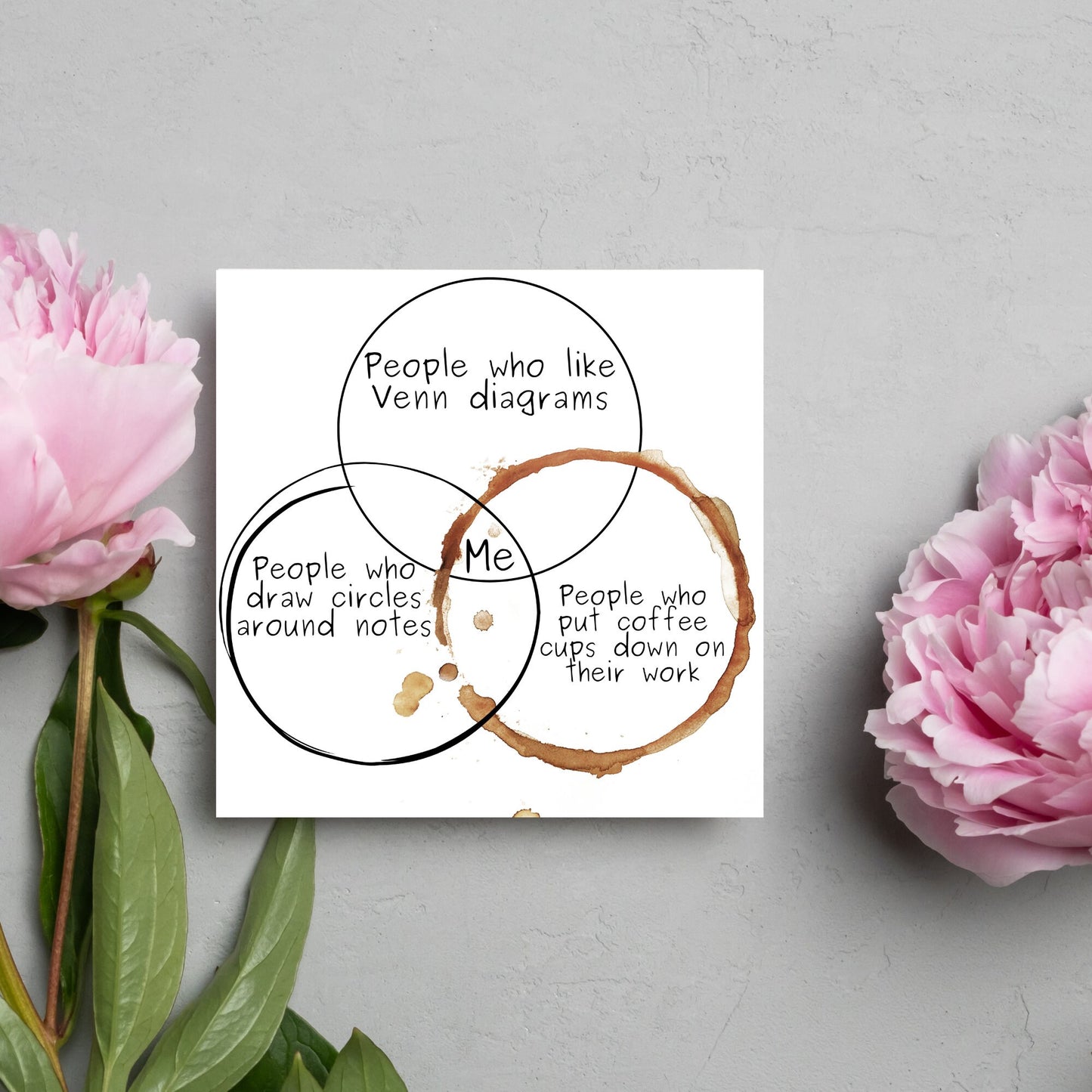 square card with a funny venn diagram