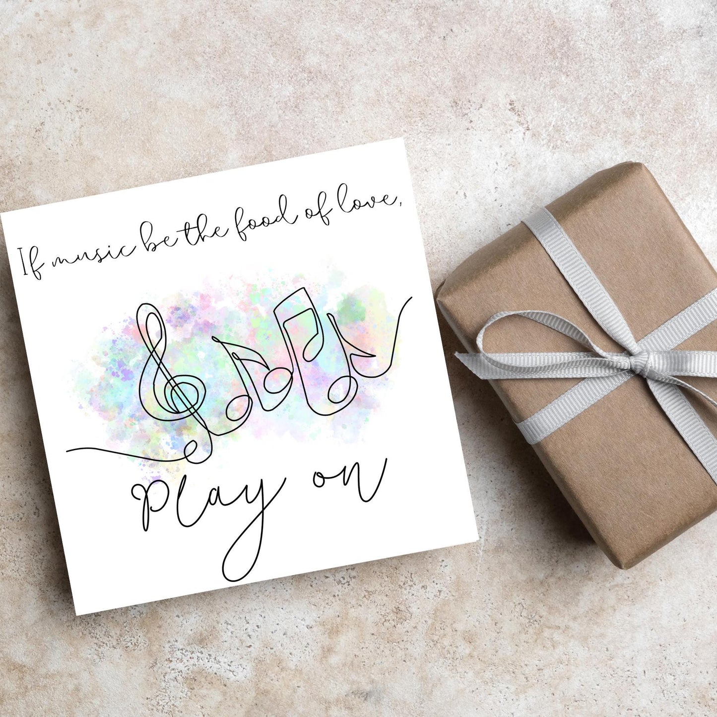 Music Anniversary, Music Themed Wedding Card, Card for Wife, for Husband, for Boyfriend, for Girlfriend, Shakespeare Quote